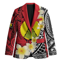 Sigave Chiefdom Wallis and Futuna Personalized Blazer Frangipani Flowers Polynesian Pattern - Polynesian Pride