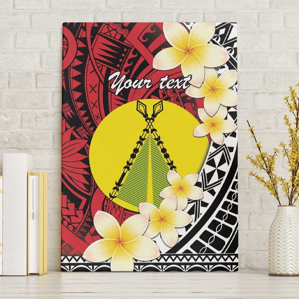 Sigave Chiefdom Wallis and Futuna Personalized Canvas Wall Art Frangipani Flowers Polynesian Pattern