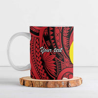 Sigave Chiefdom Wallis and Futuna Personalized Ceramic Mug Frangipani Flowers Polynesian Pattern - Polynesian Pride