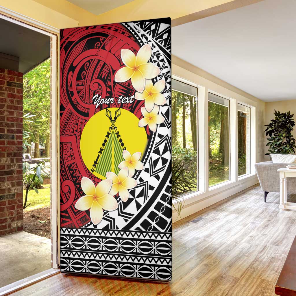 Sigave Chiefdom Wallis and Futuna Personalized Door Cover Frangipani Flowers Polynesian Pattern - Polynesian Pride