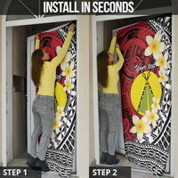 Sigave Chiefdom Wallis and Futuna Personalized Door Cover Frangipani Flowers Polynesian Pattern - Polynesian Pride