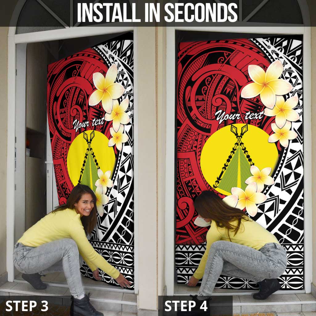 Sigave Chiefdom Wallis and Futuna Personalized Door Cover Frangipani Flowers Polynesian Pattern - Polynesian Pride