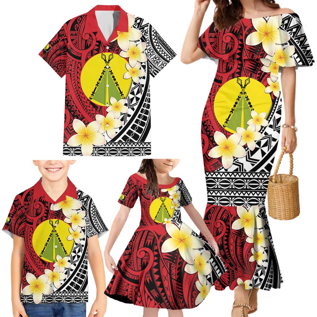 Sigave Chiefdom Wallis and Futuna Personalized Family Matching Mermaid Dress and Hawaiian Shirt Frangipani Flowers Polynesian Pattern