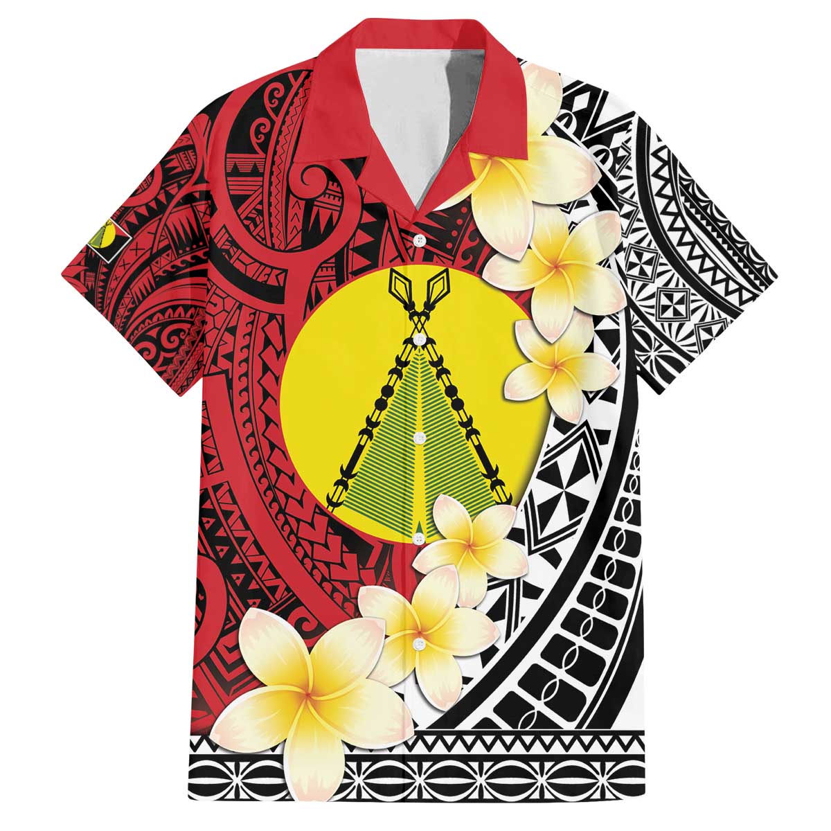 Sigave Chiefdom Wallis and Futuna Personalized Family Matching Off The Shoulder Long Sleeve Dress and Hawaiian Shirt Frangipani Flowers Polynesian Pattern