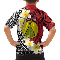 Sigave Chiefdom Wallis and Futuna Personalized Family Matching Off Shoulder Short Dress and Hawaiian Shirt Frangipani Flowers Polynesian Pattern