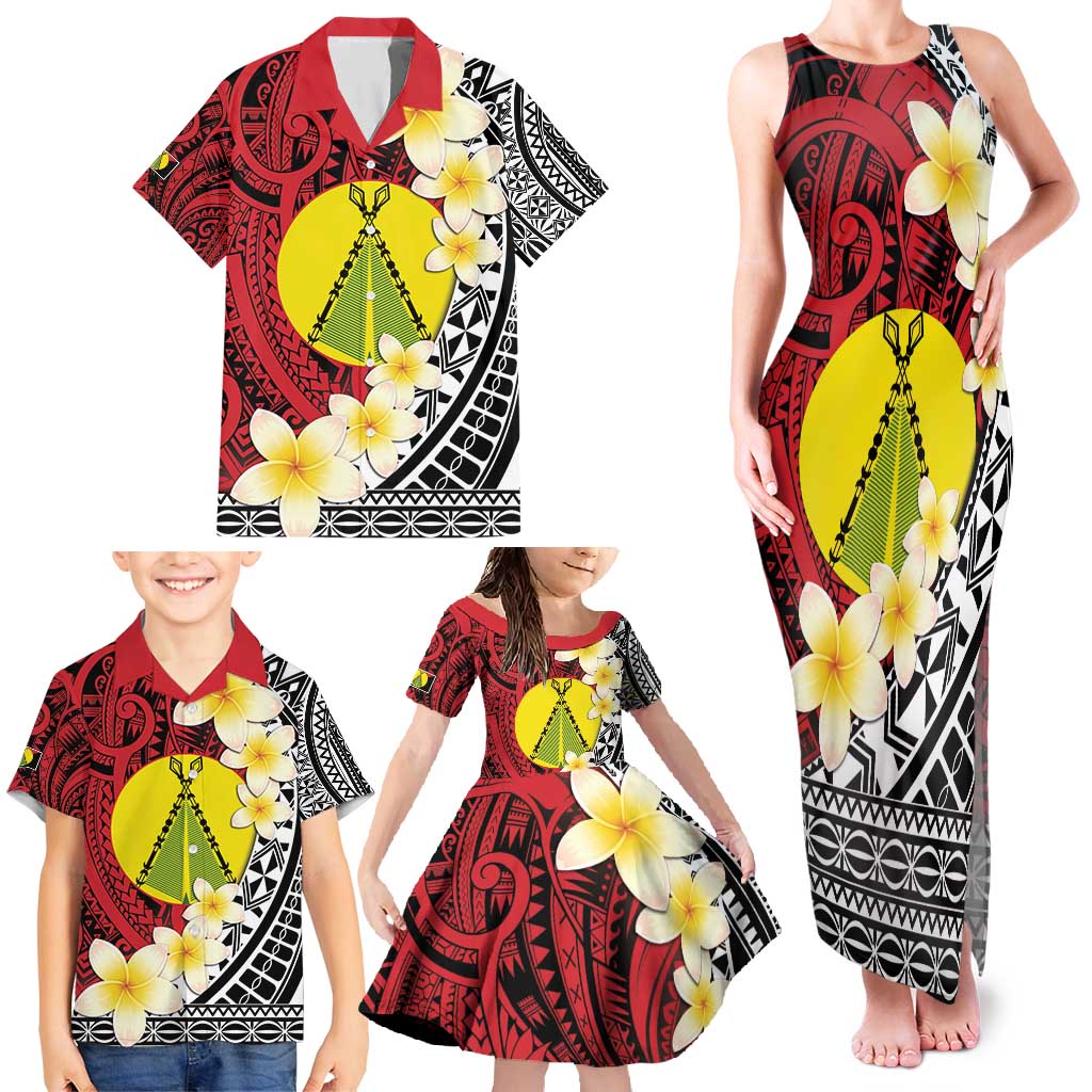 Sigave Chiefdom Wallis and Futuna Personalized Family Matching Tank Maxi Dress and Hawaiian Shirt Frangipani Flowers Polynesian Pattern