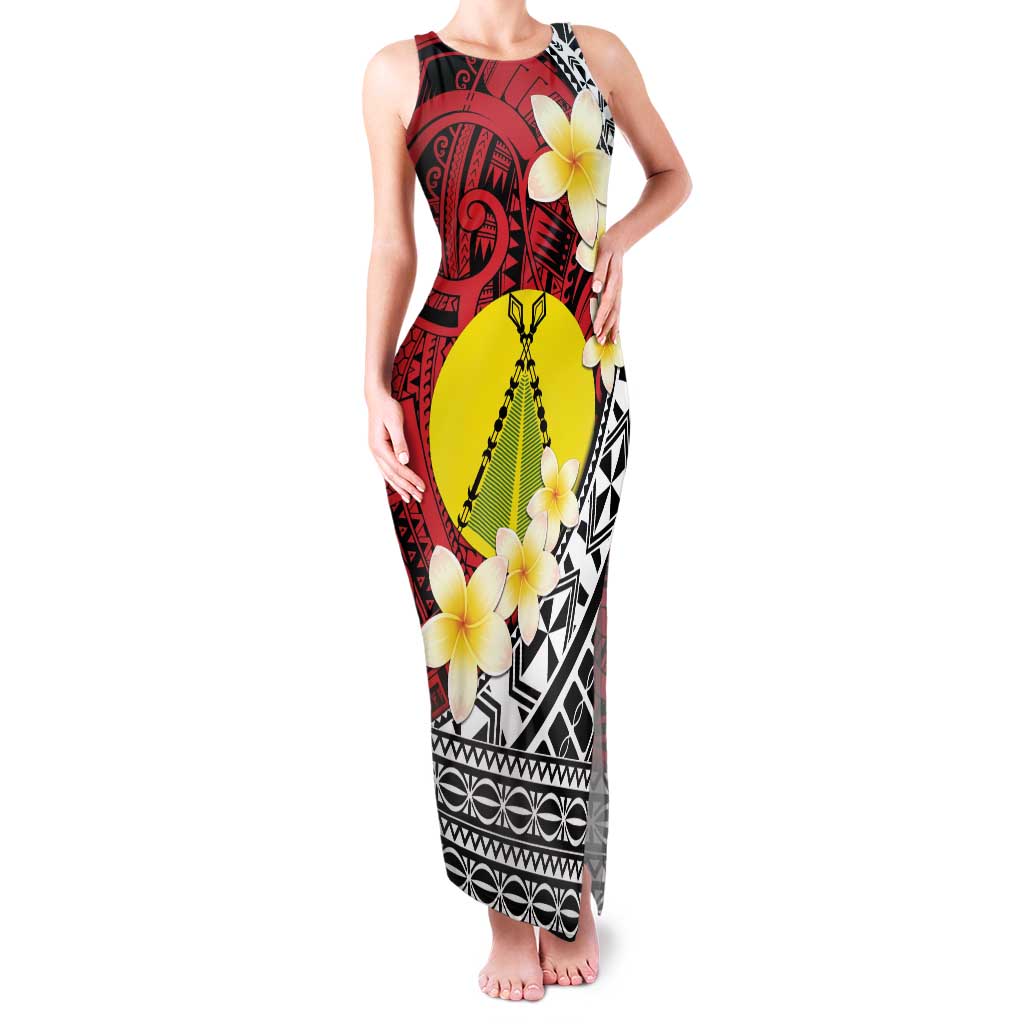 Sigave Chiefdom Wallis and Futuna Personalized Family Matching Tank Maxi Dress and Hawaiian Shirt Frangipani Flowers Polynesian Pattern