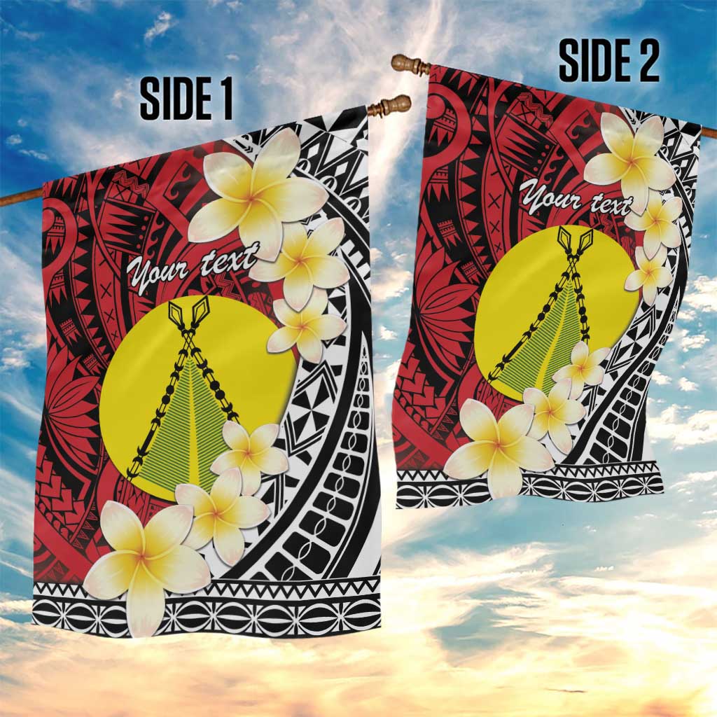 Sigave Chiefdom Wallis and Futuna Personalized Garden Flag Frangipani Flowers Polynesian Pattern