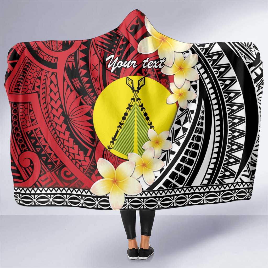 Sigave Chiefdom Wallis and Futuna Personalized Hooded Blanket Frangipani Flowers Polynesian Pattern