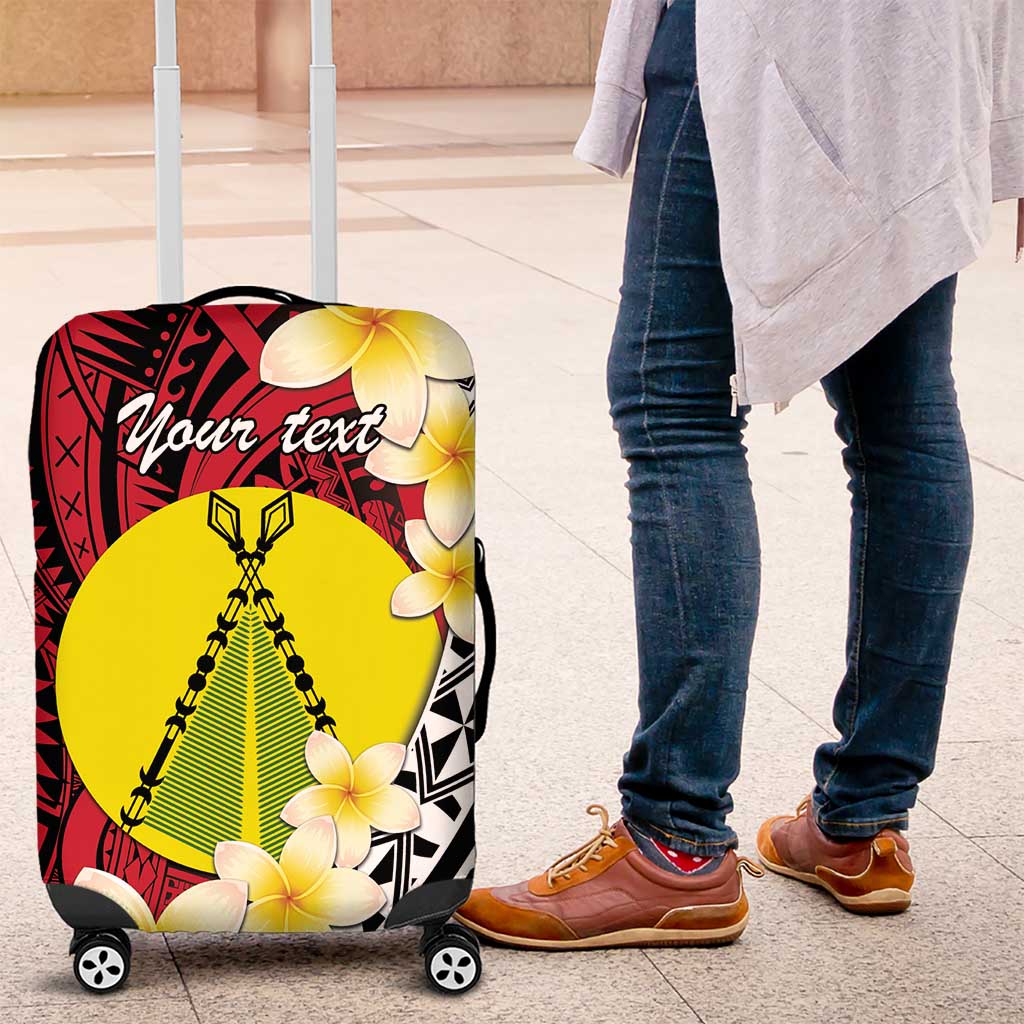 Sigave Chiefdom Wallis and Futuna Personalized Luggage Cover Frangipani Flowers Polynesian Pattern