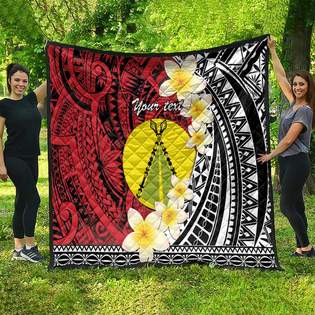 Sigave Chiefdom Wallis and Futuna Personalized Quilt Frangipani Flowers Polynesian Pattern