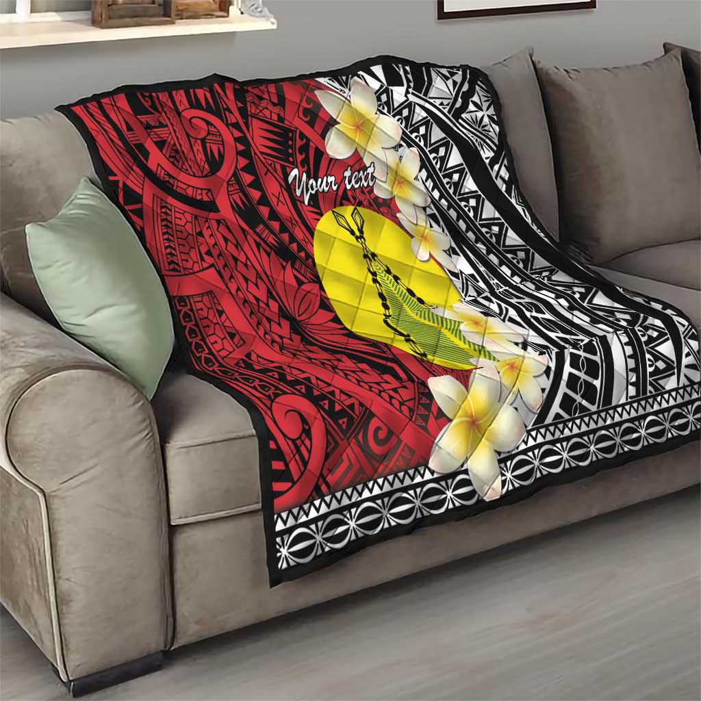 Sigave Chiefdom Wallis and Futuna Personalized Quilt Frangipani Flowers Polynesian Pattern