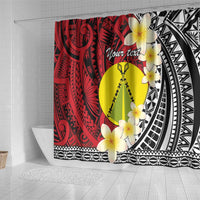 Sigave Chiefdom Wallis and Futuna Personalized Shower Curtain Frangipani Flowers Polynesian Pattern
