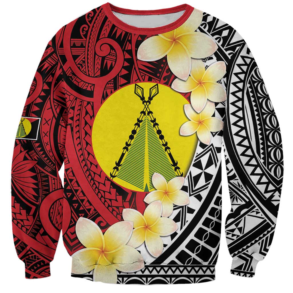 Sigave Chiefdom Wallis and Futuna Personalized Sweatshirt Frangipani Flowers Polynesian Pattern