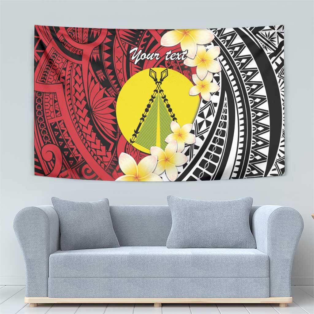 Sigave Chiefdom Wallis and Futuna Personalized Tapestry Frangipani Flowers Polynesian Pattern