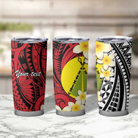 Sigave Chiefdom Wallis and Futuna Personalized Tumbler Cup Frangipani Flowers Polynesian Pattern