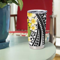 Sigave Chiefdom Wallis and Futuna Personalized Tumbler Cup Frangipani Flowers Polynesian Pattern