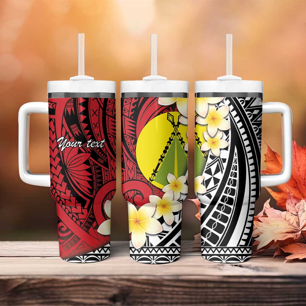 Sigave Chiefdom Wallis and Futuna Personalized Tumbler With Handle Frangipani Flowers Polynesian Pattern