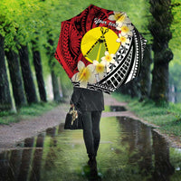 Sigave Chiefdom Wallis and Futuna Personalized Umbrella Frangipani Flowers Polynesian Pattern - Polynesian Pride