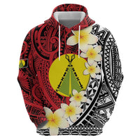 Sigave Chiefdom Wallis and Futuna Personalized Zip Hoodie Frangipani Flowers Polynesian Pattern
