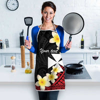 Uvea Chiefdom Wallis and Futuna Personalized Apron Frangipani Flowers Polynesian Pattern - Polynesian Pride