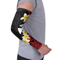 Uvea Chiefdom Wallis and Futuna Personalized Arm Sleeves Frangipani Flowers Polynesian Pattern - Polynesian Pride