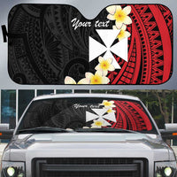 Uvea Chiefdom Wallis and Futuna Personalized Auto Sun Shade Frangipani Flowers Polynesian Pattern - Polynesian Pride