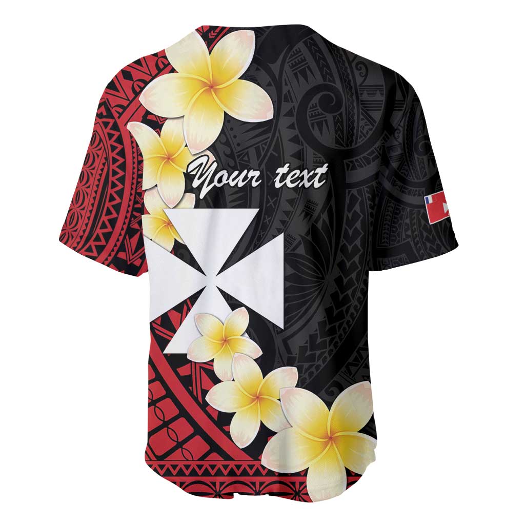 Uvea Chiefdom Wallis and Futuna Personalized Baseball Jersey Frangipani Flowers Polynesian Pattern