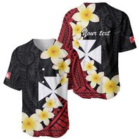 Uvea Chiefdom Wallis and Futuna Personalized Baseball Jersey Frangipani Flowers Polynesian Pattern