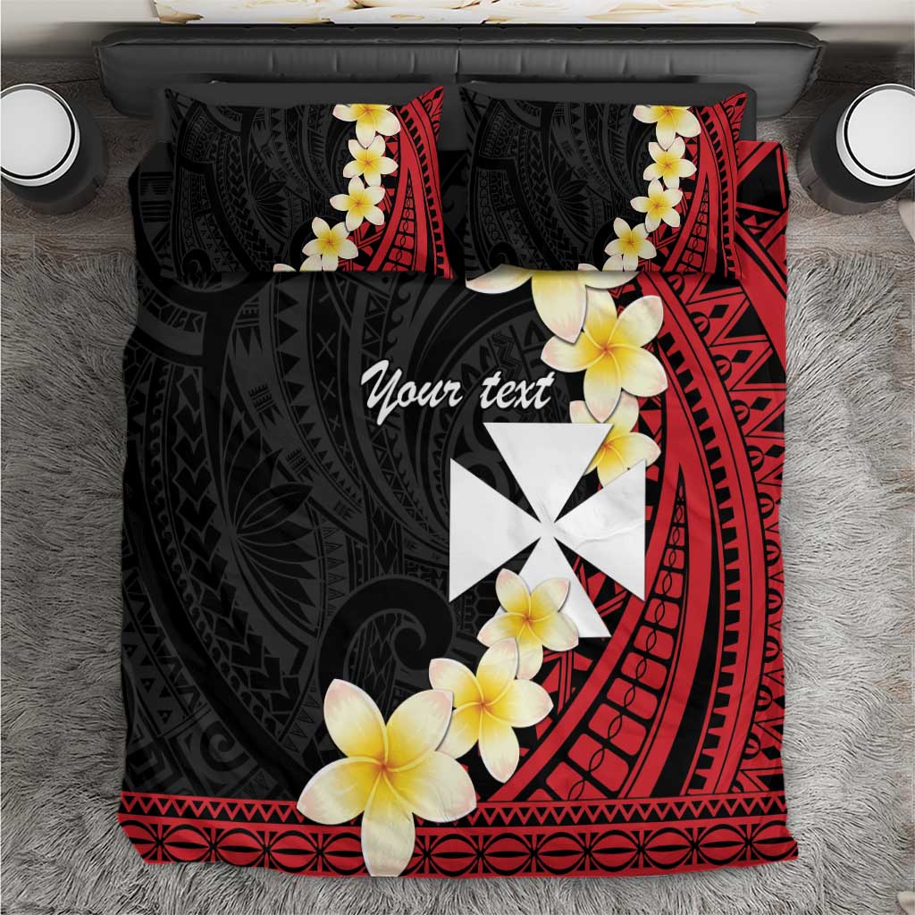 Uvea Chiefdom Wallis and Futuna Personalized Bedding Set Frangipani Flowers Polynesian Pattern