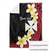 Uvea Chiefdom Wallis and Futuna Personalized Blanket Frangipani Flowers Polynesian Pattern