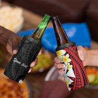 Uvea Chiefdom Wallis and Futuna Personalized 4 in 1 Can Cooler Tumbler Frangipani Flowers Polynesian Pattern