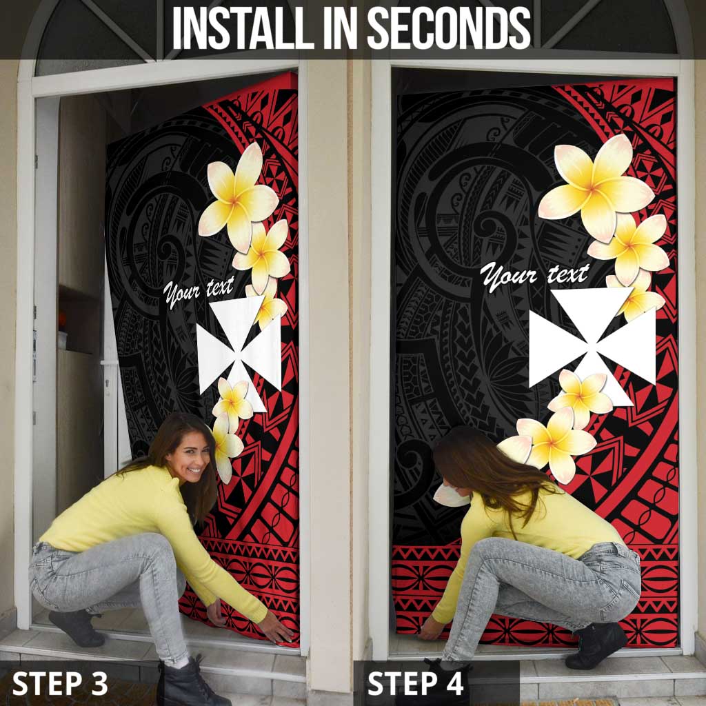 Uvea Chiefdom Wallis and Futuna Personalized Door Cover Frangipani Flowers Polynesian Pattern - Polynesian Pride
