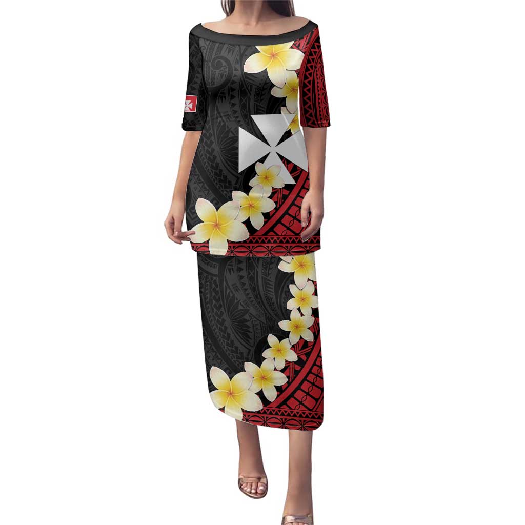 Uvea Chiefdom Wallis and Futuna Personalized Family Matching Puletasi and Hawaiian Shirt Frangipani Flowers Polynesian Pattern