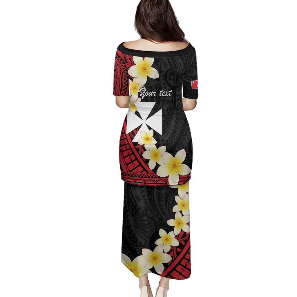 Uvea Chiefdom Wallis and Futuna Personalized Family Matching Puletasi and Hawaiian Shirt Frangipani Flowers Polynesian Pattern