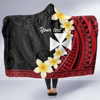 Uvea Chiefdom Wallis and Futuna Personalized Hooded Blanket Frangipani Flowers Polynesian Pattern