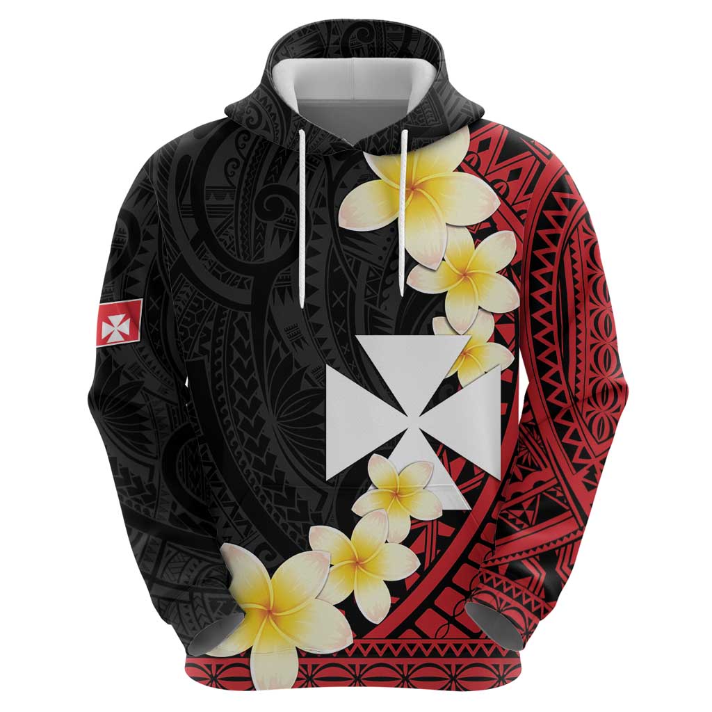 Uvea Chiefdom Wallis and Futuna Personalized Hoodie Frangipani Flowers Polynesian Pattern