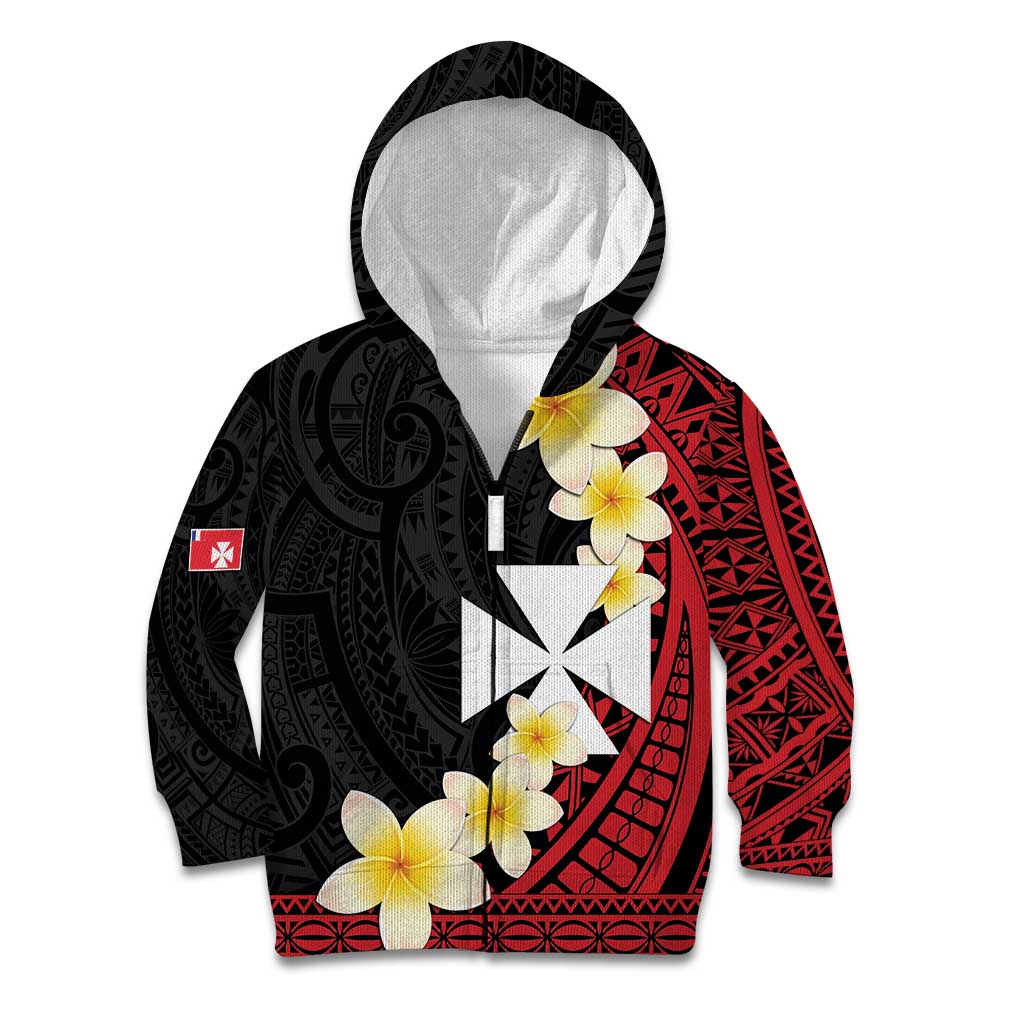 Uvea Chiefdom Wallis and Futuna Personalized Kid Hoodie Frangipani Flowers Polynesian Pattern