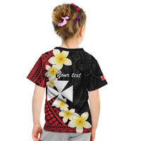 Uvea Chiefdom Wallis and Futuna Personalized Kid T Shirt Frangipani Flowers Polynesian Pattern