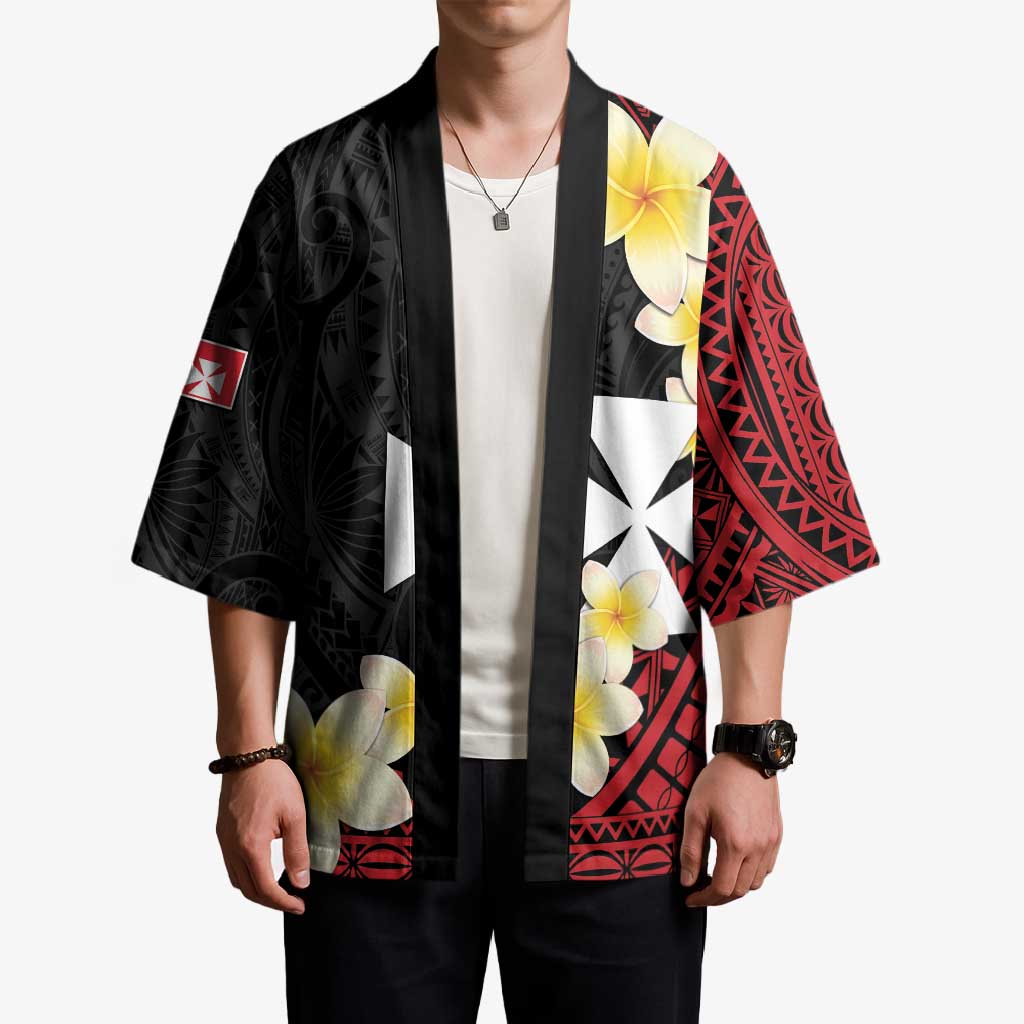Uvea Chiefdom Wallis and Futuna Personalized Kimono Frangipani Flowers Polynesian Pattern - Polynesian Pride