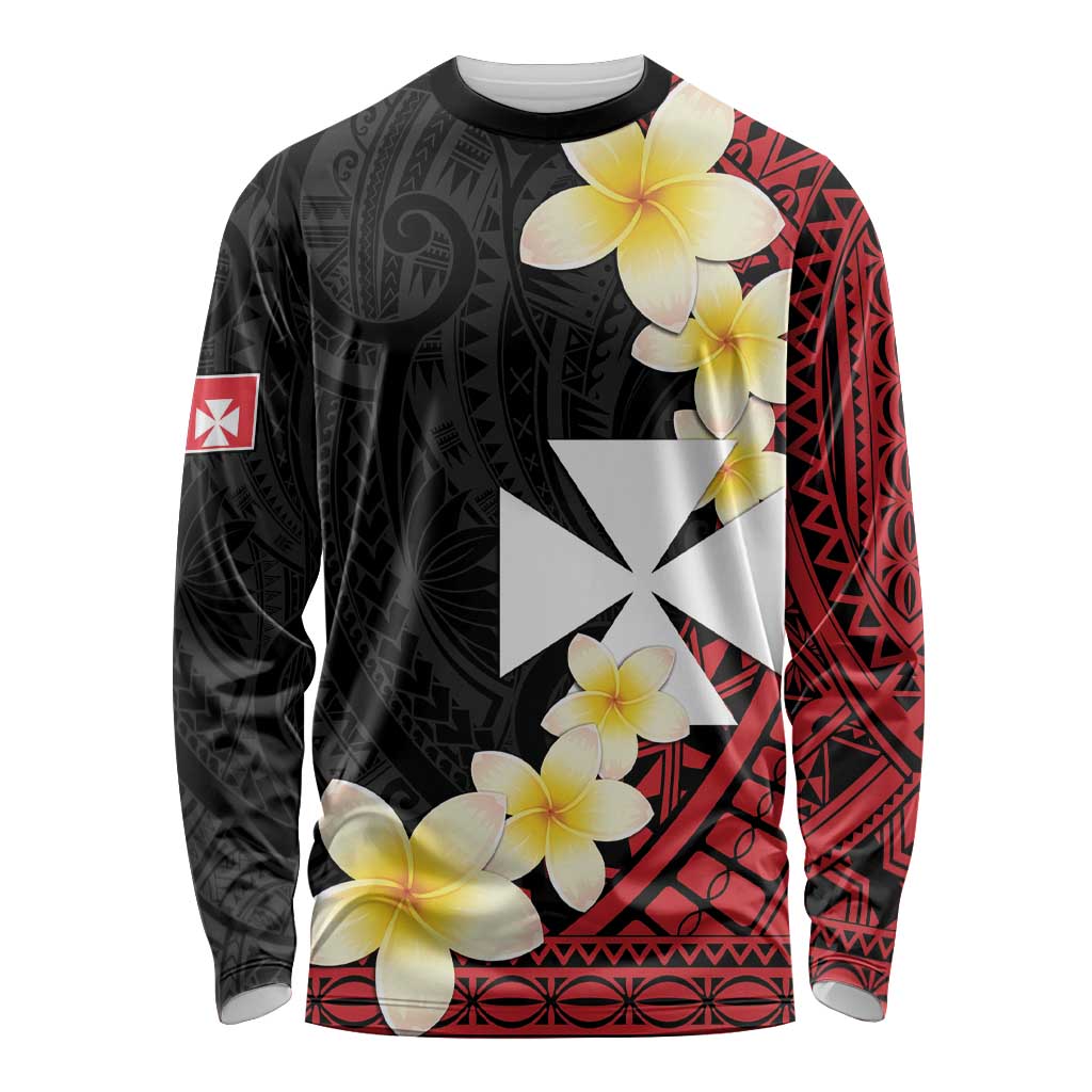 Uvea Chiefdom Wallis and Futuna Personalized Long Sleeve Shirt Frangipani Flowers Polynesian Pattern