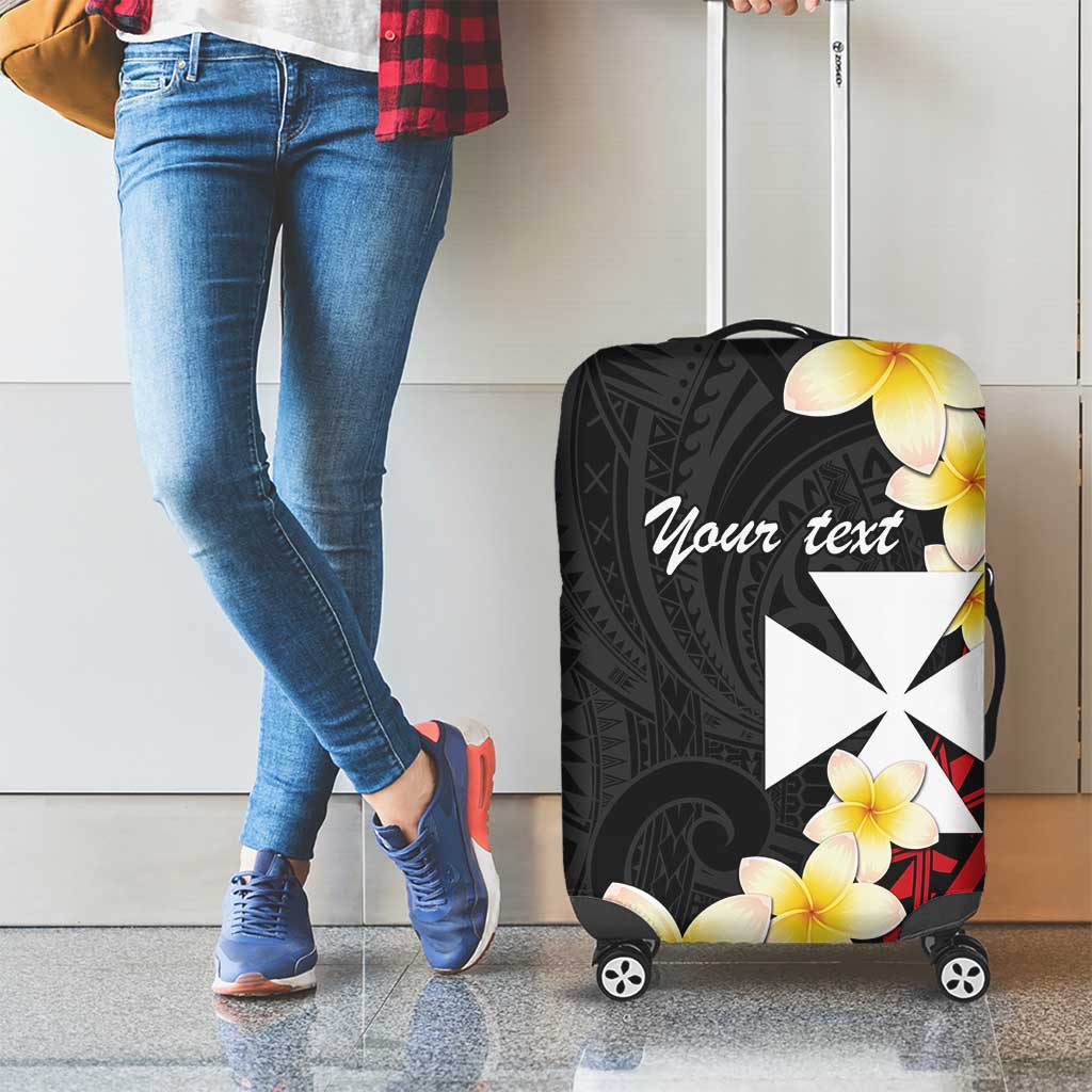 Uvea Chiefdom Wallis and Futuna Personalized Luggage Cover Frangipani Flowers Polynesian Pattern