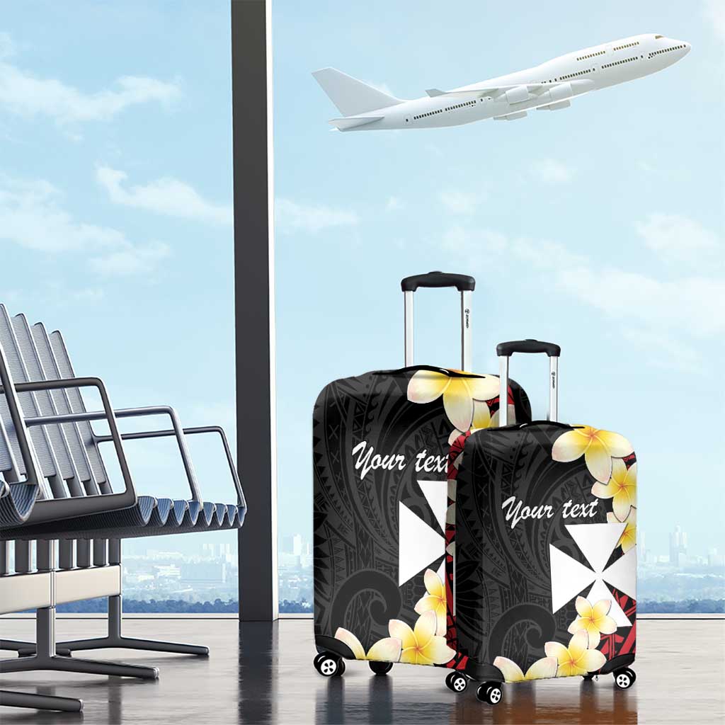 Uvea Chiefdom Wallis and Futuna Personalized Luggage Cover Frangipani Flowers Polynesian Pattern