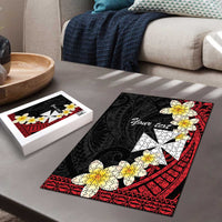 Uvea Chiefdom Wallis and Futuna Personalized Puzzle Frangipani Flowers Polynesian Pattern - Polynesian Pride