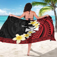 Uvea Chiefdom Wallis and Futuna Personalized Sarong Frangipani Flowers Polynesian Pattern
