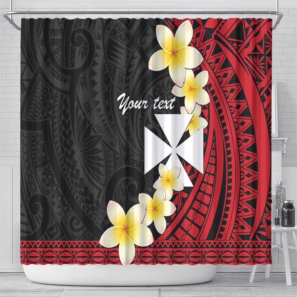 Uvea Chiefdom Wallis and Futuna Personalized Shower Curtain Frangipani Flowers Polynesian Pattern