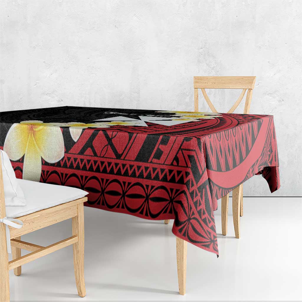 Uvea Chiefdom Wallis and Futuna Personalized Tablecloth Frangipani Flowers Polynesian Pattern