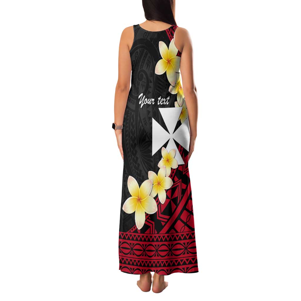 Uvea Chiefdom Wallis and Futuna Personalized Tank Maxi Dress Frangipani Flowers Polynesian Pattern