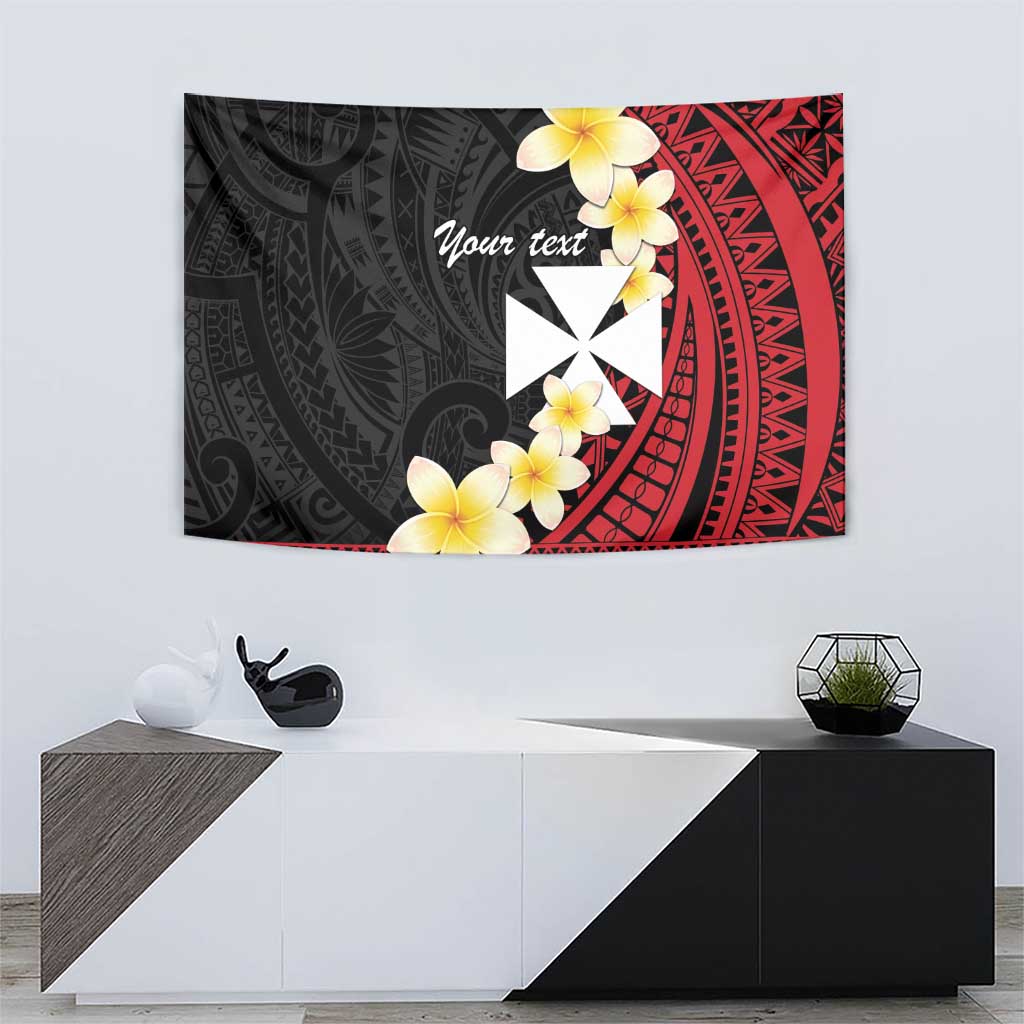 Uvea Chiefdom Wallis and Futuna Personalized Tapestry Frangipani Flowers Polynesian Pattern