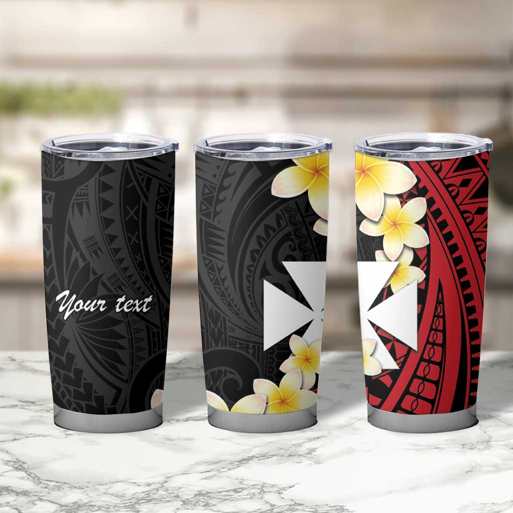 Uvea Chiefdom Wallis and Futuna Personalized Tumbler Cup Frangipani Flowers Polynesian Pattern